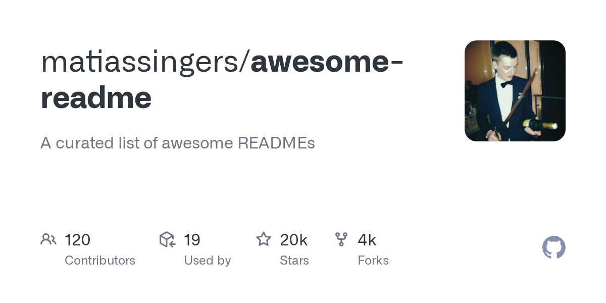 matiassingers/awesome-readme preview