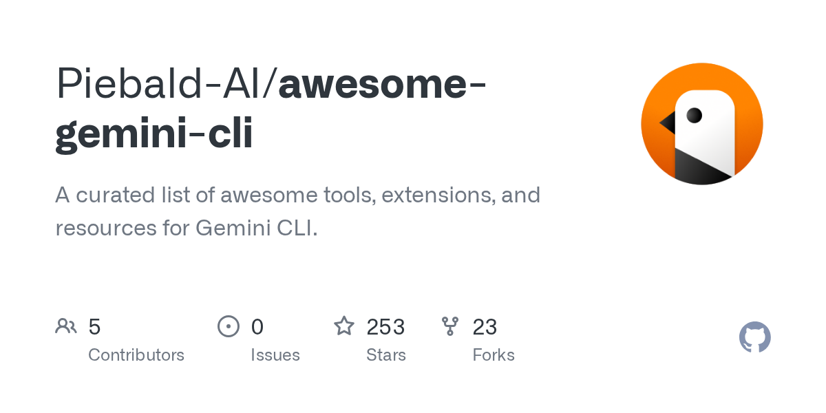 Piebald-AI/awesome-gemini-cli preview
