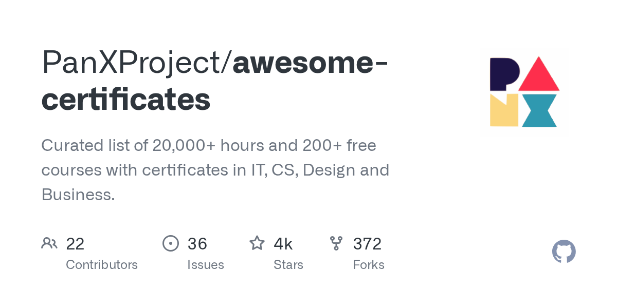 PanXProject/awesome-certificates preview