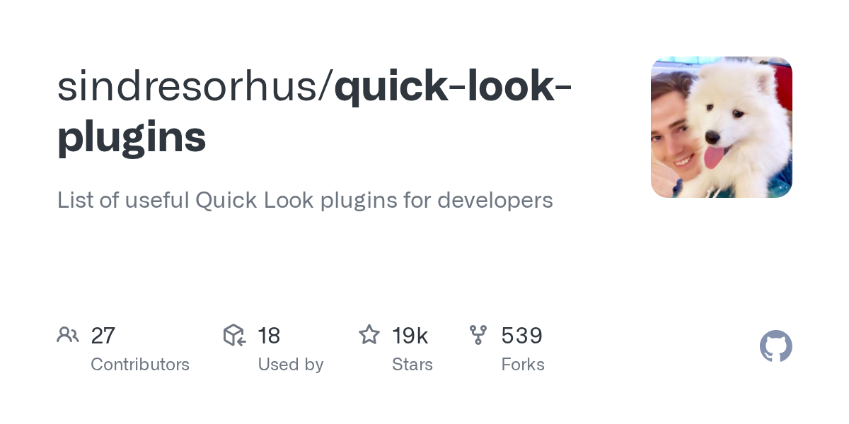 sindresorhus/quick-look-plugins preview
