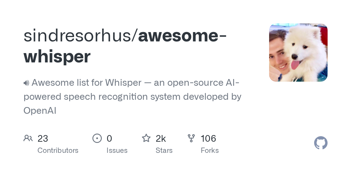 sindresorhus/awesome-whisper preview