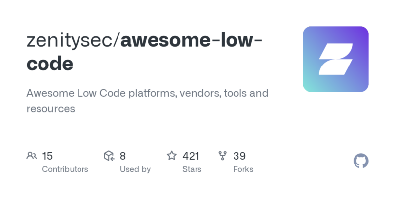zenitysec/awesome-low-code 源码下载_部署教程_开源项目-源码站