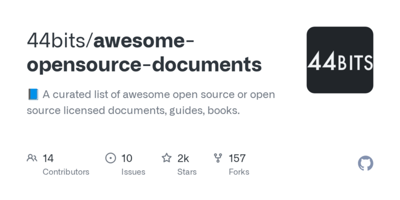 44bits/awesome-opensource-documents 源码下载与部署教程-源码站