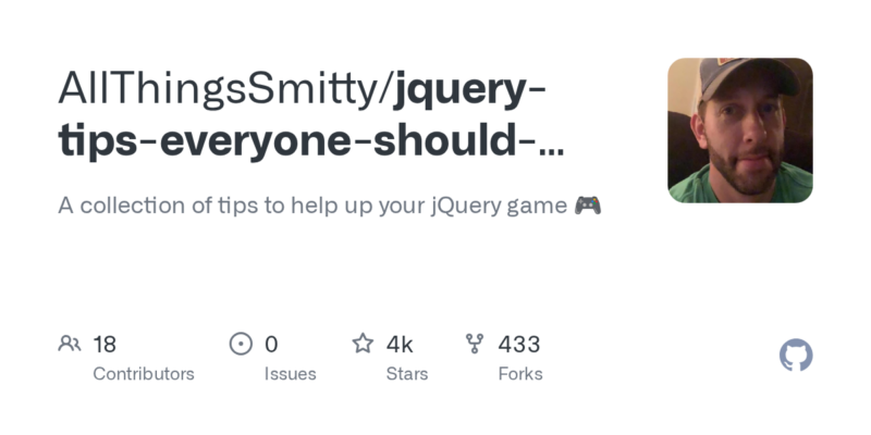 AllThingsSmitty/jquery-tips-everyone-should-know 源码下载与部署教程-源码站