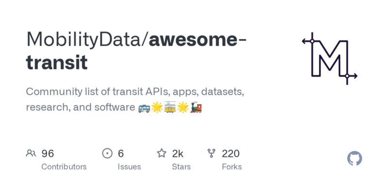 MobilityData/awesome-transit 源码下载与部署教程-源码站