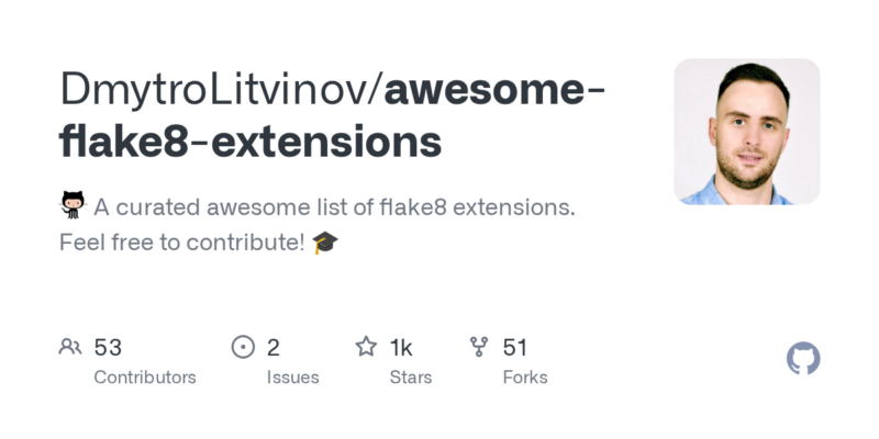 DmytroLitvinov/awesome-flake8-extensions 源码下载_部署教程_开源项目-源码站