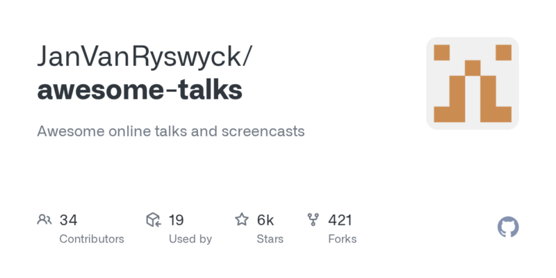 JanVanRyswyck/awesome-talks 源码下载_部署教程_开源项目-源码站
