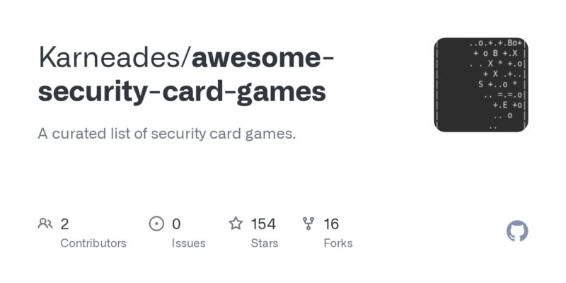 Karneades/awesome-security-card-games 源码下载与部署教程-源码站