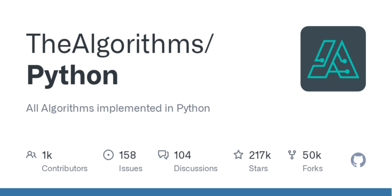 TheAlgorithms/Python 源码下载_部署教程_开源项目-源码站