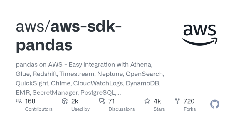 aws/aws-sdk-pandas 源码下载_部署教程_开源项目-源码站