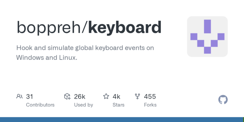 boppreh/keyboard 源码下载与部署教程-源码站