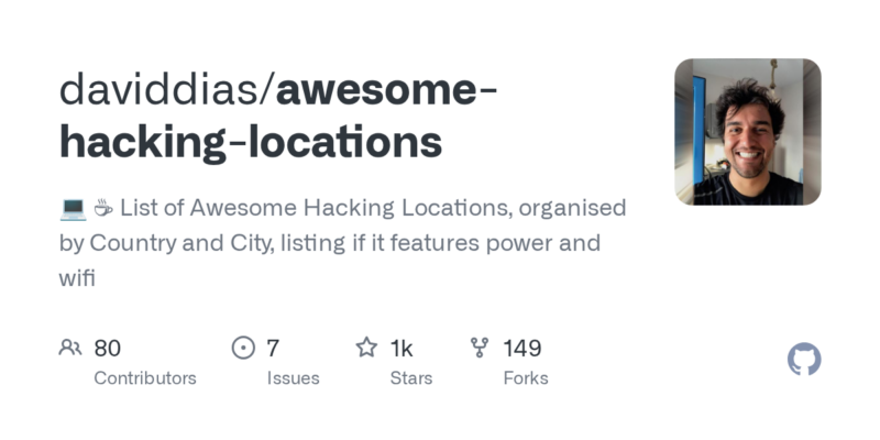 daviddias/awesome-hacking-locations 源码下载与部署教程-源码站