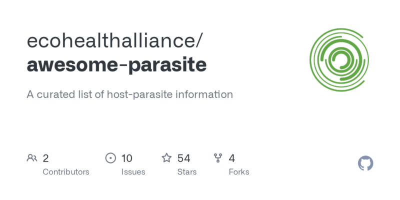 ecohealthalliance/awesome-parasite 源码下载_部署教程_开源项目-源码站