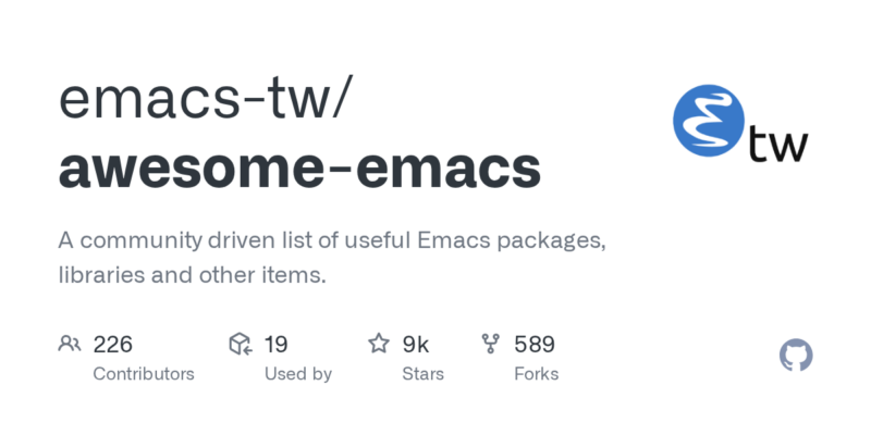 emacs-tw/awesome-emacs 源码下载与部署教程-源码站