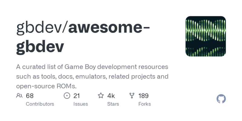 gbdev/awesome-gbdev 源码下载_部署教程_开源项目-源码站