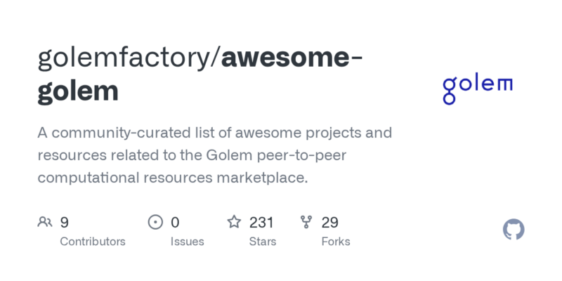 golemfactory/awesome-golem 源码下载_部署教程_开源项目-源码站