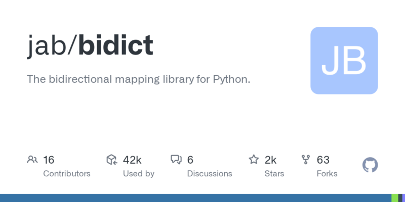 jab/bidict 源码下载与部署教程-源码站
