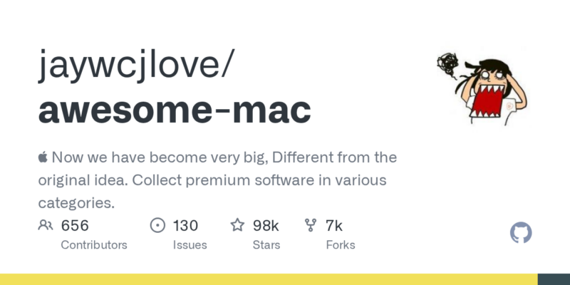 jaywcjlove/awesome-mac 源码下载与部署教程-源码站
