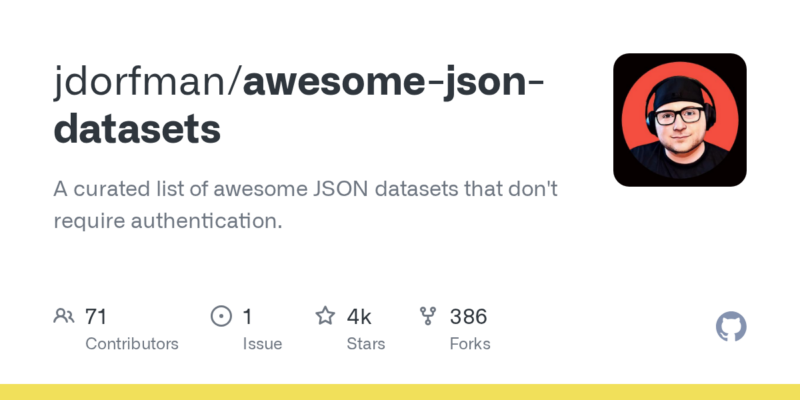 jdorfman/awesome-json-datasets 源码下载与部署教程-源码站