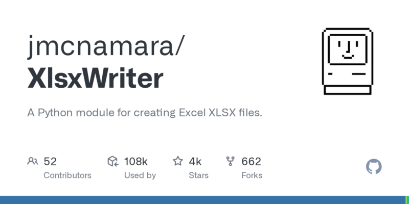 jmcnamara/XlsxWriter 源码下载与部署教程-源码站