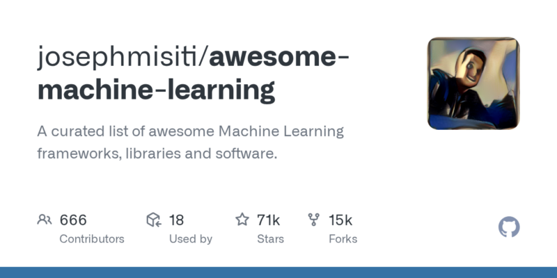 josephmisiti/awesome-machine-learning 源码下载_部署教程_开源项目-源码站