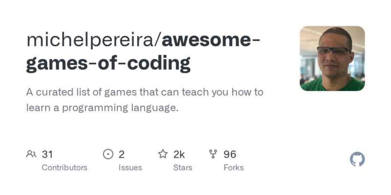 michelpereira/awesome-games-of-coding 源码下载与部署教程-源码站