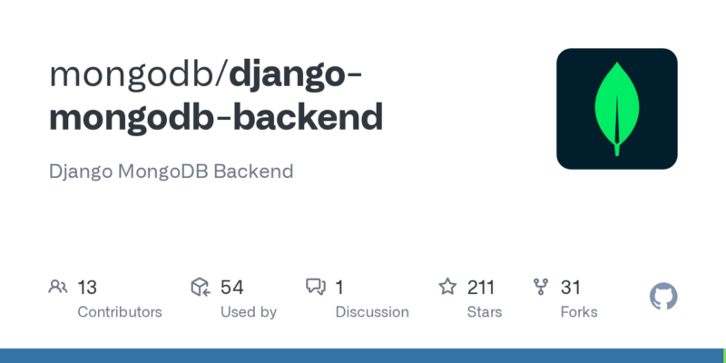 mongodb/django-mongodb-backend 源码下载与部署教程-源码站