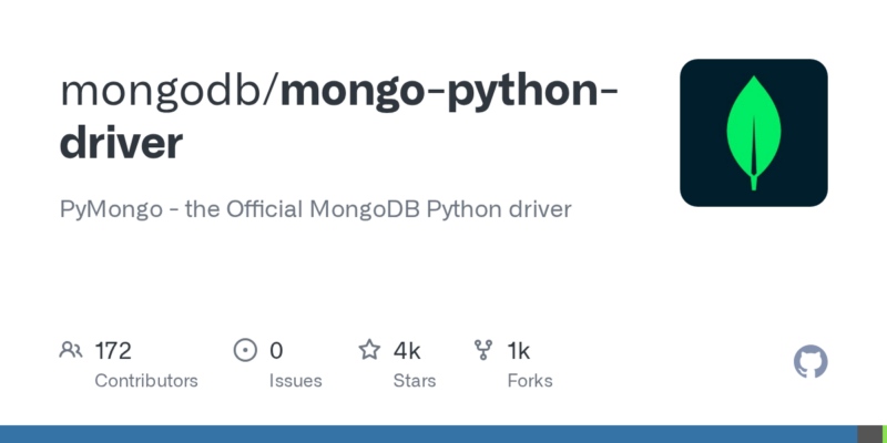 mongodb/mongo-python-driver 源码下载_部署教程_开源项目-源码站