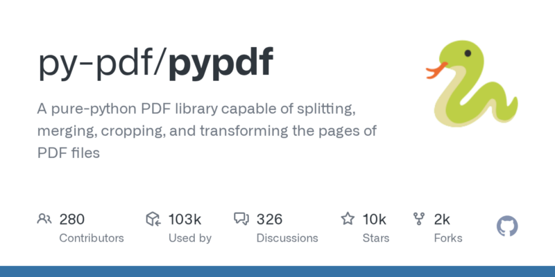 py-pdf/pypdf 源码下载_部署教程_开源项目-源码站