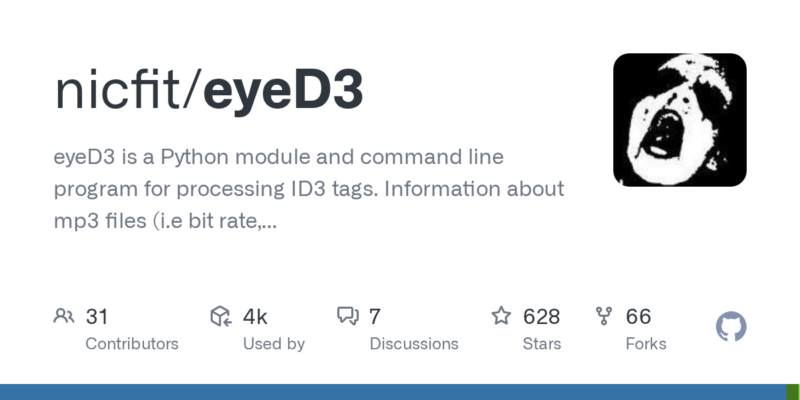 nicfit/eyeD3 源码下载_部署教程_开源项目-源码站
