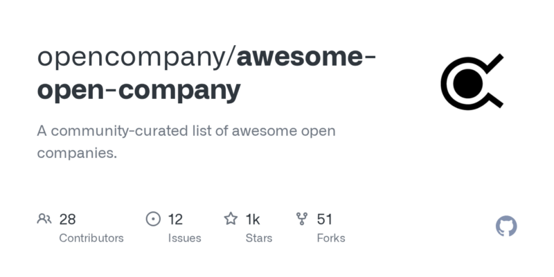 opencompany/awesome-open-company 源码下载_部署教程_开源项目-源码站