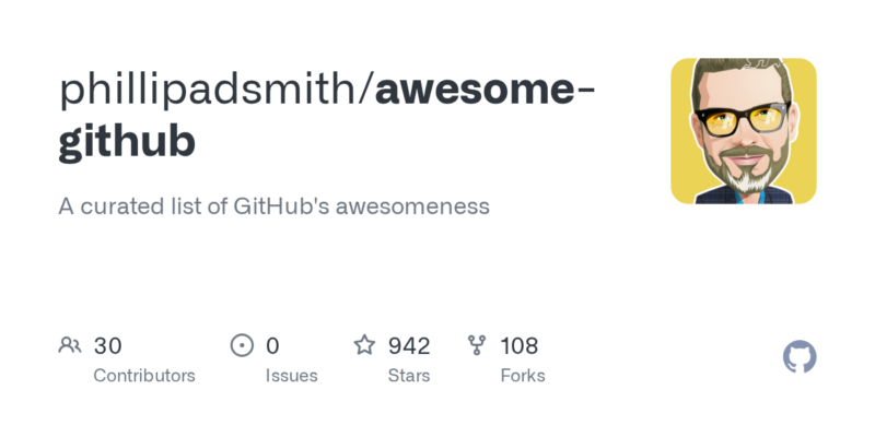 phillipadsmith/awesome-github 源码下载_部署教程_开源项目-源码站