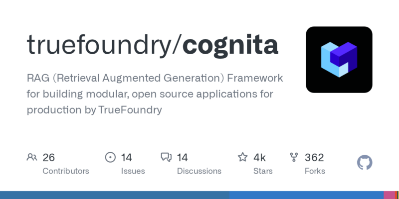 truefoundry/cognita 源码下载与部署教程-源码站