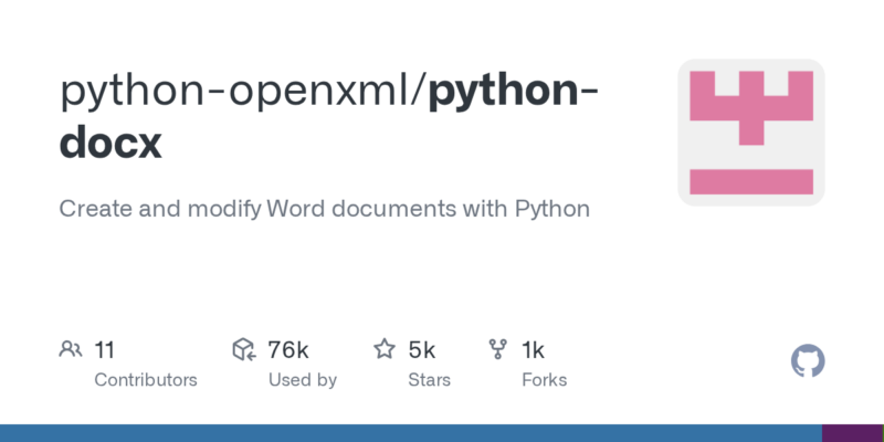 python-openxml/python-docx 源码下载与部署教程-源码站