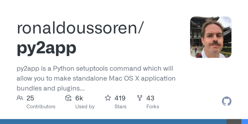 ronaldoussoren/py2app 源码下载_部署教程_开源项目-源码站