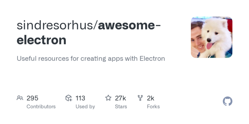 sindresorhus/awesome-electron 源码下载与部署教程-源码站