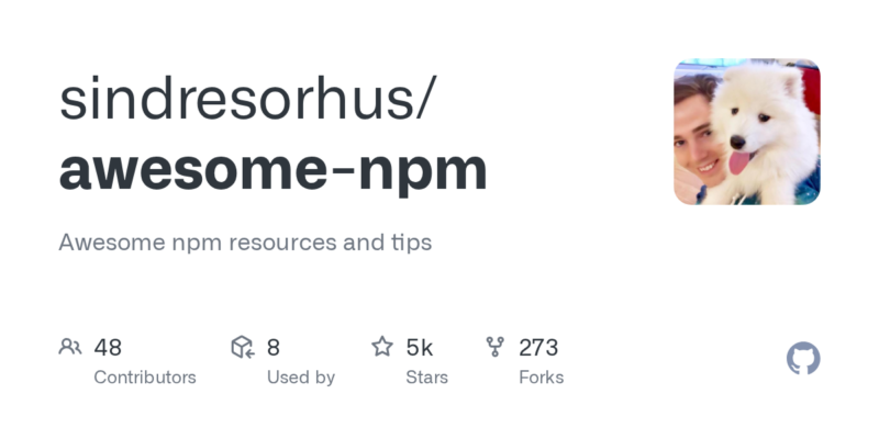 sindresorhus/awesome-npm 源码下载与部署教程-源码站