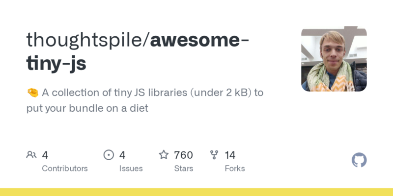 thoughtspile/awesome-tiny-js 源码下载与部署教程-源码站
