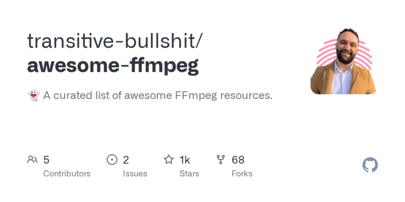 transitive-bullshit/awesome-ffmpeg 源码下载与部署教程-源码站