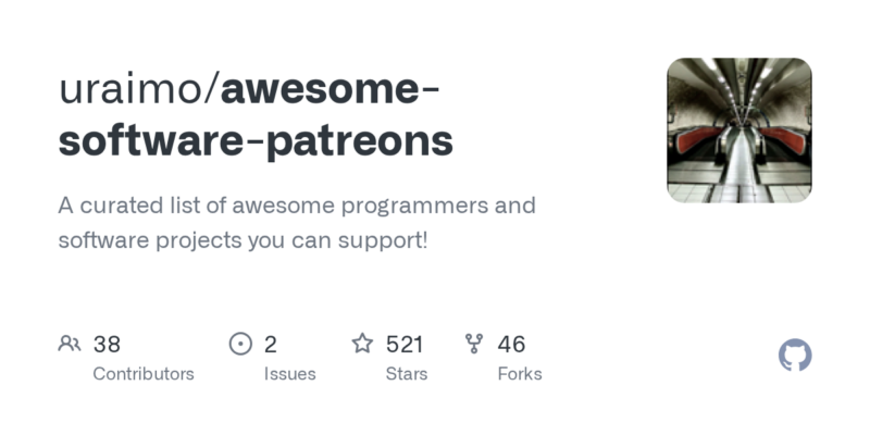 uraimo/awesome-software-patreons 源码下载与部署教程-源码站